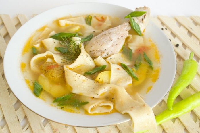 Шурпа с курицей и домашней лапшой. Пошаговый рецепт с фото