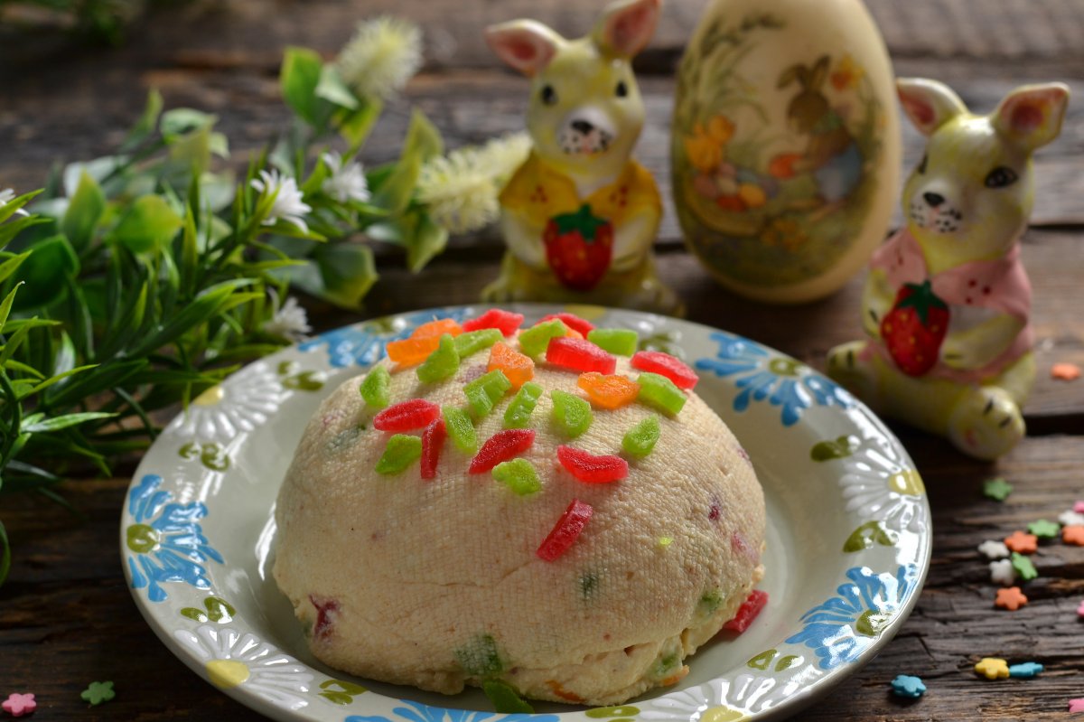Пасха творожная со сгущенкой и арахисовой пастой