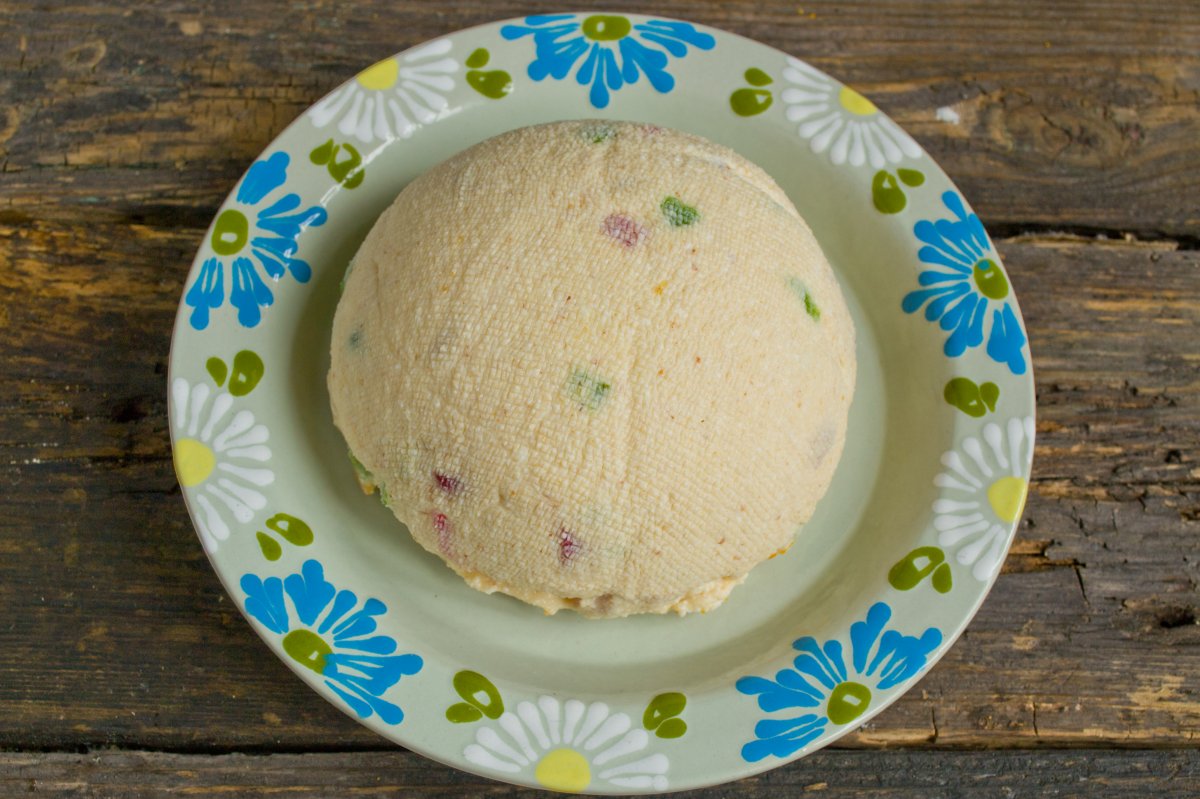 Пасха творожная со сгущенкой и арахисовой пастой